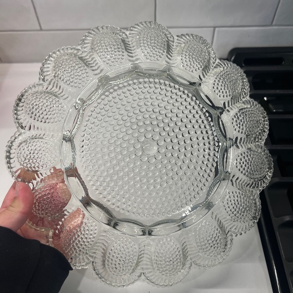 Deviled Egg Glass Platter Vintage - Picture 4 of 4